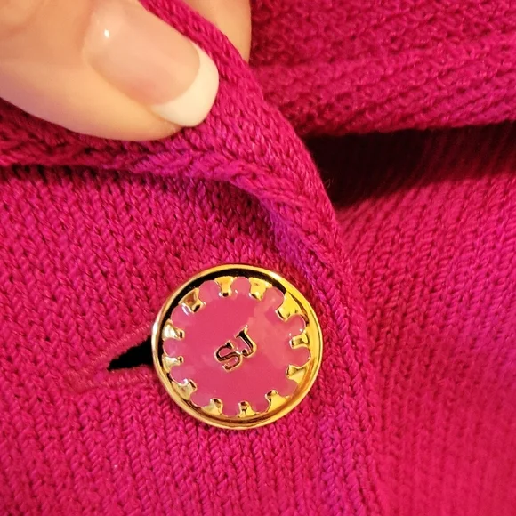 St. John Vibrant Pink Blazer & Matching Pants Suit - Picture 3 of 9